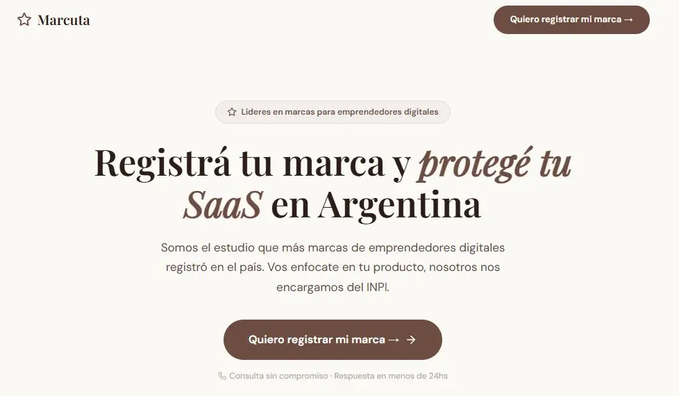 Landing free generada