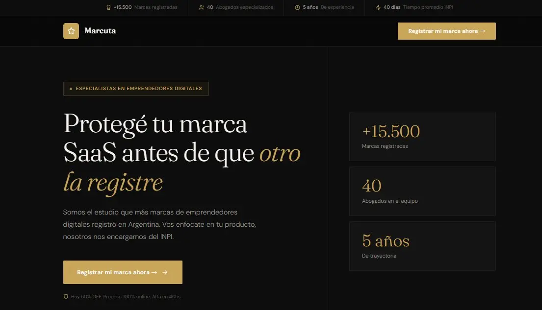 Landing premium - diseño dark